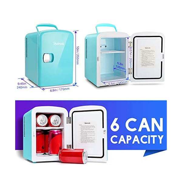 Astro Mini heladera Verde 4Lts Maquillaje Alimentos Medicinas - Imagen 4