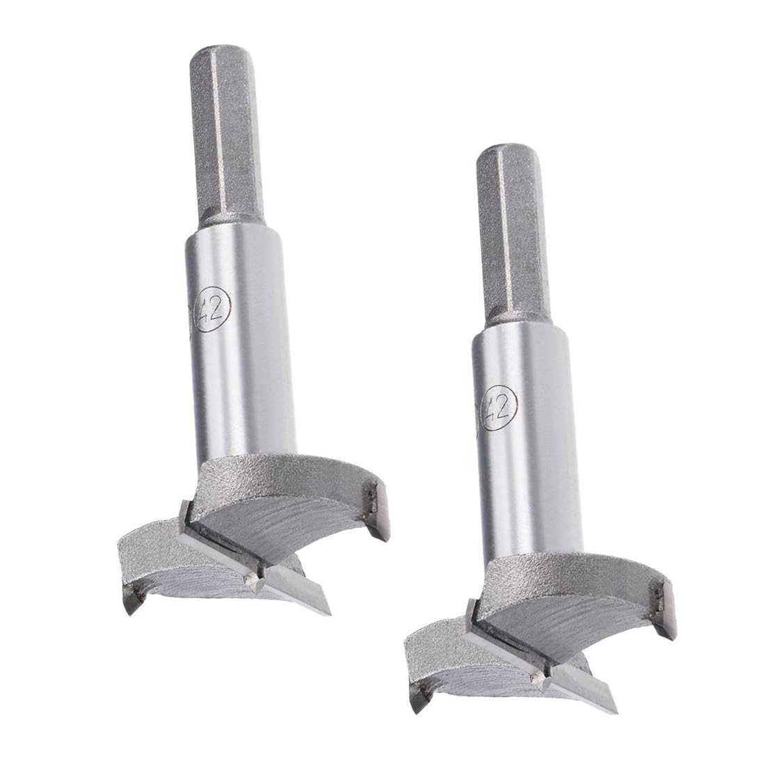 MACHSWON 2PCS Forstner Drill Bits Tungsten Carbide Wood Hole Saw Opener Drill Bit 42mm Woodworking Drilling Bit Cutter