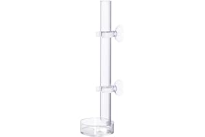 Scicalife Acrylic Shrimp Feeder Tube Clear Feeding Dish Bowls for Fish Tank Aquarium Shrimp Fish, with 2 Suction Cups