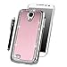 Galaxy S4 Case, E LV Galaxy S4 Case Luxury Bling Diamond Rhinestone Metallic Chrome Hard Case Cover for Samsung Galaxy S4 S IV i9500 with 1 Screen Protector, 1 Black Stylus, 1 Case Opening Tool and Microfiber Digital Cleaner - Pink