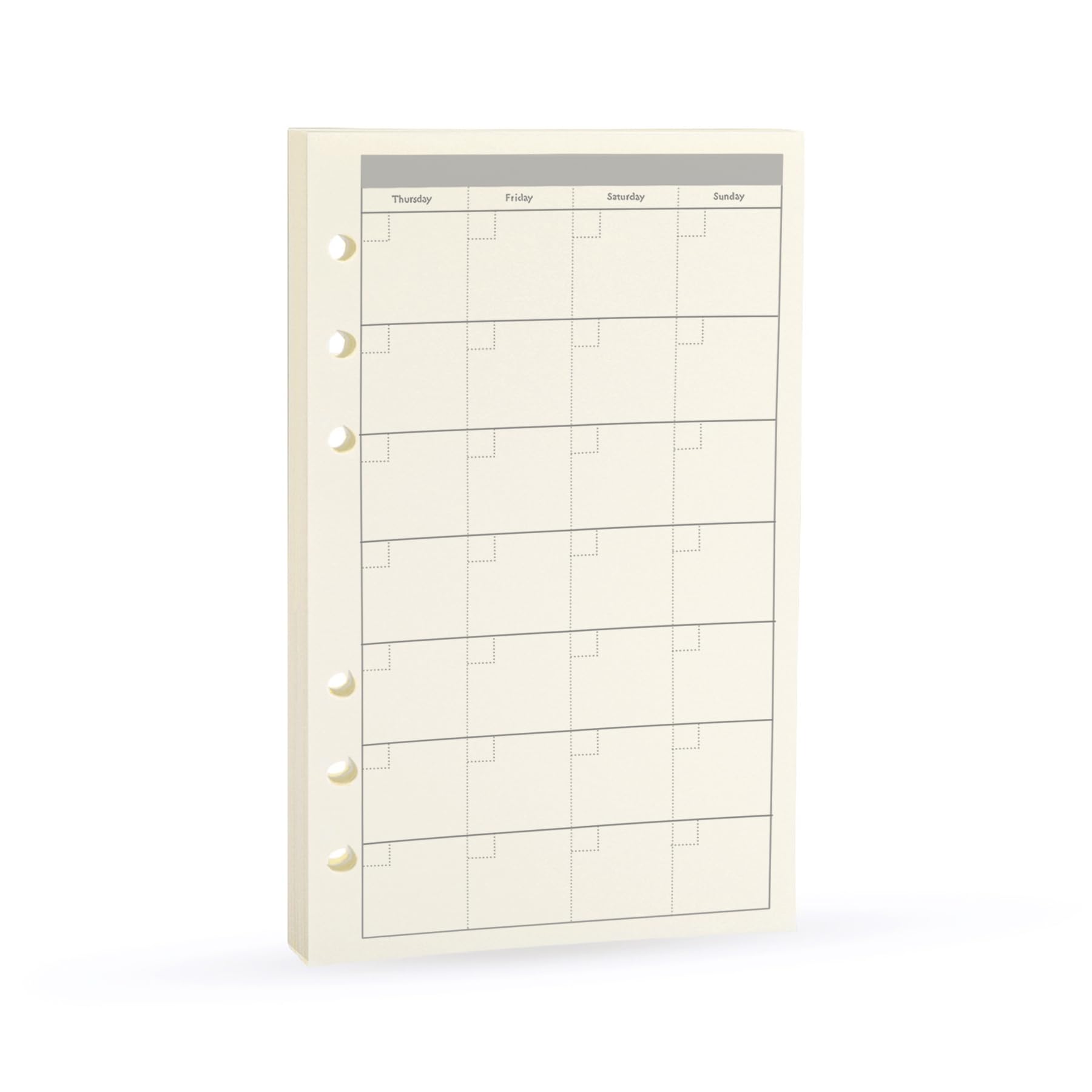 Harphia A5 A6 Loose Leaf Notebook Refill Spiral Binder Planner Inner Page Inside Paper Dairy Weekly Monthly Plan To do Line Dot grid (Monthly Plan, A6-17x9.4cm)