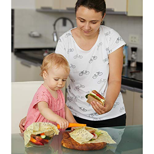 Beeswax Wrap Food Storage 4 Pack - Reusable, Eco-Friendly, Plastic Free, Non-Toxic - Thumbnail 2