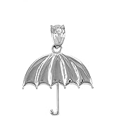 Trendy Necklaces High Polish 925 Sterling Silver Upright Umbrella Charm Pendant