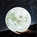GPJOY Moon Lamp 3D Printing Moon Night Light Rechargeable Lunar Night Light, Dimmable Touch Control Brightness Warm and Cool White, Home Decorative Light with Wooden Stand, Diameter 5.7 Inch