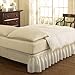 Easy Fit Solid Elastic Wrap Around Bed Skirt, Easy On/Off Dust Ruffle (18 Inch Drop), Queen/King, White