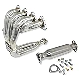 For Honda EJ EG EK Polished Chrome Header Stainless Steel Tubular Exhaust Manifold+Piping