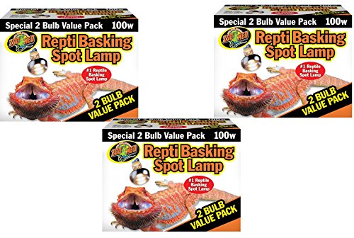 Zoo Med Basking Spot Lamps 100 Watt - 6 Total Bulbs (3 Packs with 2 per Pack) Zoo Med Basking Spot Lamps 100 Watt - 6 Total Bulbs (3 Packs with 2 per Pack)
