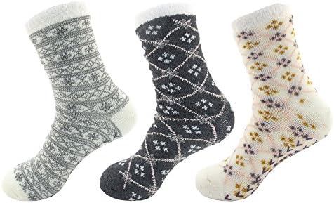 BambooMNWomen's Extra Thick Plush Super Soft Warm Fuzzy Cozy Home Indoor Outdoor Cabin Socks