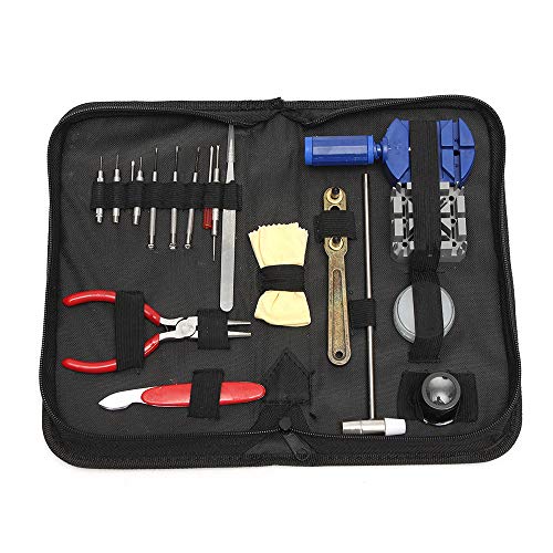 20PCS Watch Repair Kit Watch Disassembly Tool Professional Watch Repair Kit Tool Set with Carrying Case (Black)