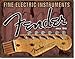 Fender Guitar Sign Bundle - Fine Electric Instruments with Headstock, Stratocaster, Fine Electric Instruments with Man and Weathered Guitars & Amplifier Tin Signs.