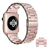 Simpeak for Apple Watch Band 42mm, Adjustment Stainless Steel Replacement Band for 42mm Apple Watch Series 3 2 1, Rose Gold