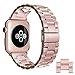 Simpeak Stainless Steel Band Strap Compatible Apple Watch 42mm 44mm Series 1 Series 2 Series 3 Apple Watch 4 - Large/Rose Gold for Women Men
