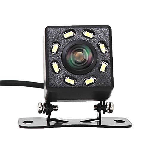 Universal Reverse Camera Rear View Camera Vehicle Backup Cameras Waterproof for car with 170 Degree Viewing Parking Guideline 8 LED Lights Night Vision Anti-fog 12V Adapter for RV SUV CRV Cars by GLK