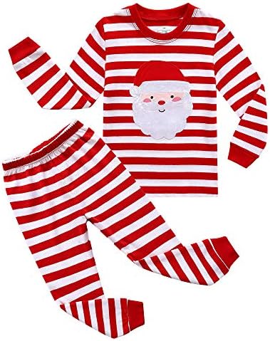 RKOIAN Little Boys Girls' Pajamas Sets Toddler Santa Christmas Pjs 100% Cotton Kids Sleepwears