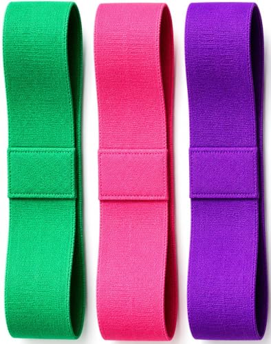 Kit 3 Faixas Elásticas Hip Band Premium | Antideslizantes e Não Enrolam | Potencialize seus Treinos | Bolsa + Guia de Exercícios e Cardápios Completos