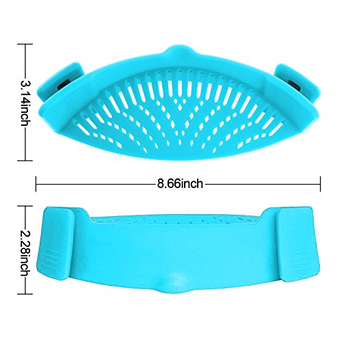 image for AUOON Clip on Strainer with 2 Clip for Veggies Pasta Ground Meat and M