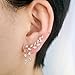 CZ Crystal Leaves Ear Cuffs Climber Earrings Sweep up Ear Vine Wrap Pins 1 Pair
