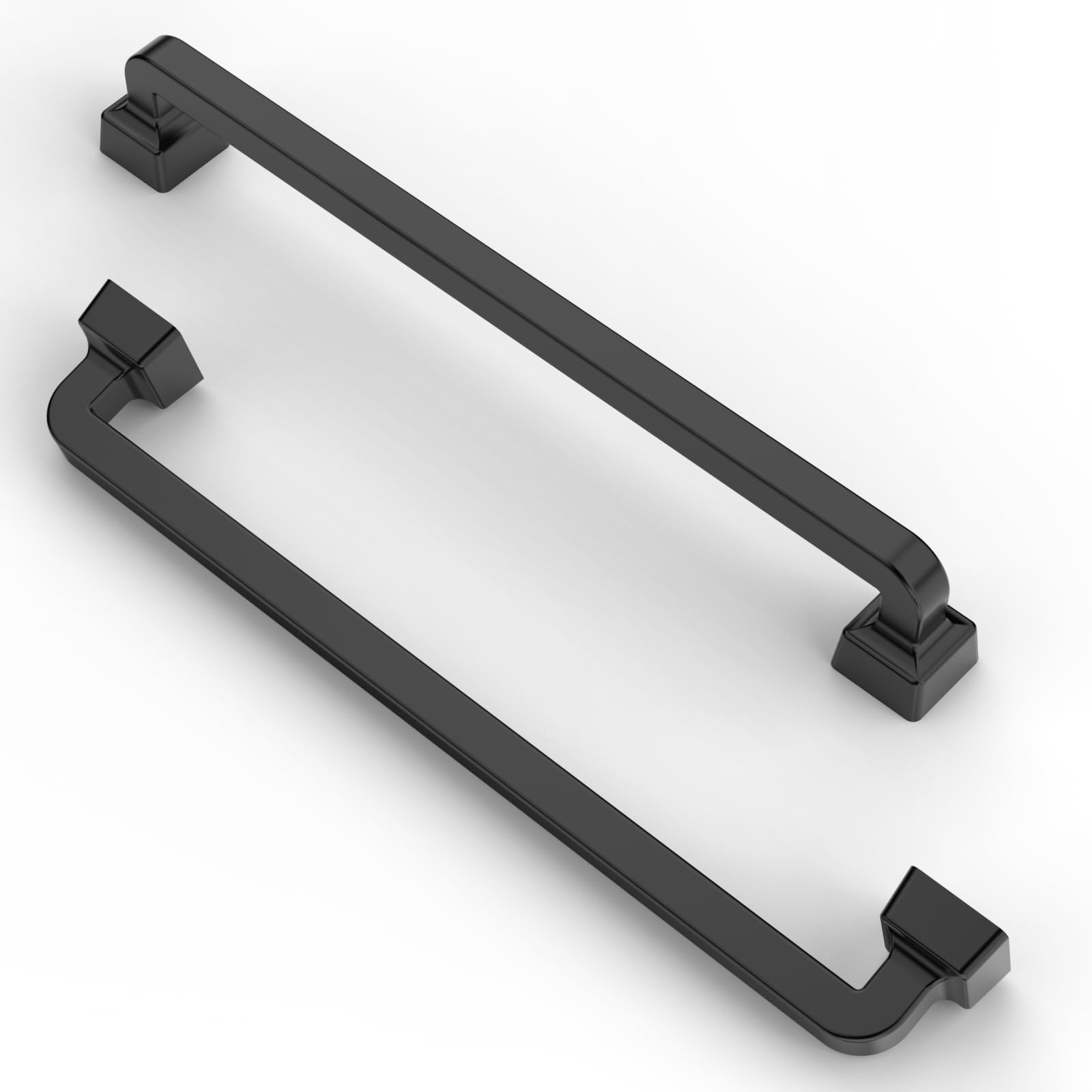 FURNIWARE Handles (Pack of 10), Zinc, Black, 192mm Center-to-Center Spacing, Cabinet Handles, Kitchen, Drawer, Door, Wardrobe