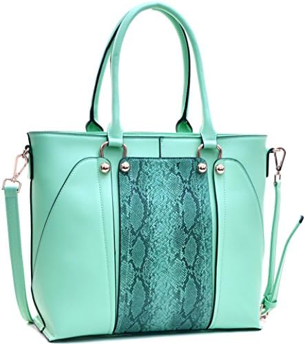 Dasein Gold-Tone Python Snakeskin Large Tote (Blue)