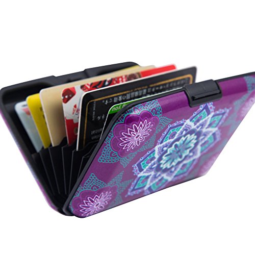 Elfish Mini RFID Aluminum Wallet Credit Cards Holder Metal ID Case for Men Women (Color 1) - Thumbnail 6