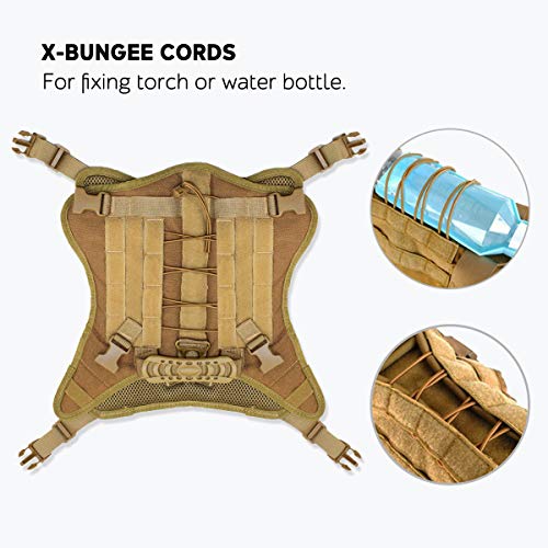 EJG Tactical Dog Harness Vest, with Molle System & Velcro Area, No Pulling Design, Comfy Mesh Padding, for Service Dogs, Military Training Hunting Hiking, for Medium Large Dogs (Medium, Tan) - Thumbnail 3