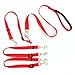 Mopaclle Pet Supplies for Dog Leashes Premium Three Way Dog Leash with Adjustable Detachable Dog Coupler for One,Two,Three Samll/Medium Dog (Red)