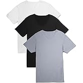 Fishers Finery Men's Classic V-Neck Comfort Soft Keep Tucked Undershirt - Breathable Cotton Modal Blend T-Shirt