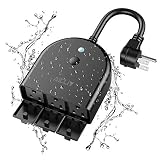 Outdoor Smart Plug, Aicliv Wi-Fi Smart Outlet with 3 Individual Grounded Sockets, Compatible with Alexa and Google Home IFTTT, Remote Control Timer, IP44 Weatherproof for Indoor and Outdoor Use