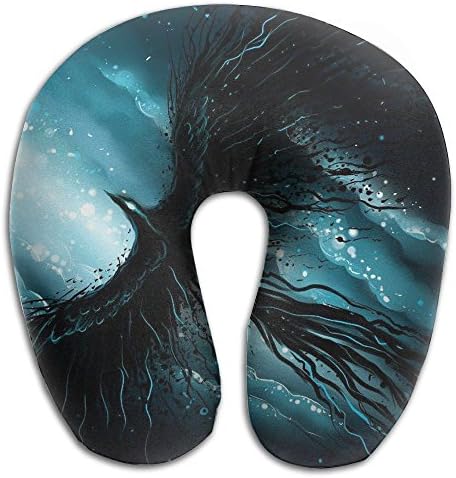 Creative Phoenix Ink Paint Design Comfortable U Shaped Neck Pillow Soft Neck Support Pattern Pillow For Rest,Travel,Car,Airplane,Bed,Sofa