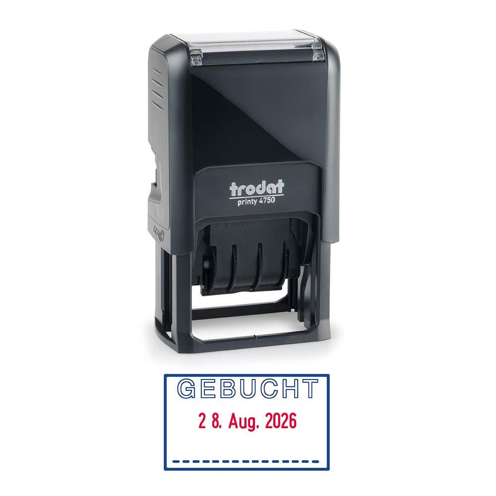 Trodat Printy 4750/L7 Hours Date and Text Stamp – Black