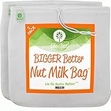 Pro Quality Nut Milk Bag 2 Pack - 12"X12" XL Bags