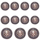 11 Pieces Metal Blazer Button Set - 3D Lion Head - for Blazer, Suits, Sport Coat, Uniform, Jacket