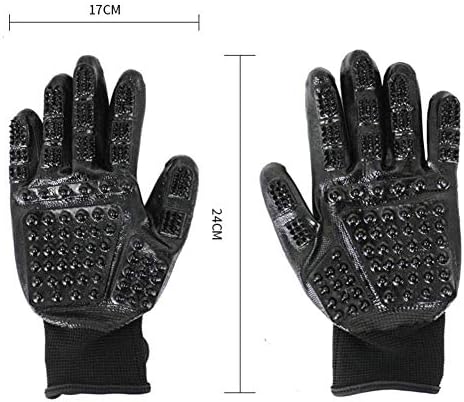 Borijiche Pet Bath Massage Brush,Cleaning Dog Hair Hair Removal Anti-Grab Biting Rubber in Addition to Floating Hair Sticky Hair Cat Gloves,A Pair of-Blue 24x17cm(9x7inch)