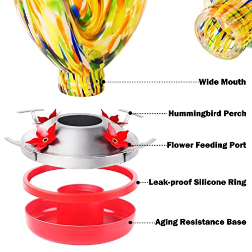 Hummingbird Feeder,Glass Hummingbird Feeders for Outdoors Hanging,Large
