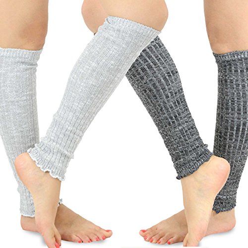 TeeHee Women's Fashion Leg Warmers Loose Bottom 2-Pack Assorted Colors (Bright)