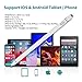 Stylus Pen for Apple iPad - Capacitive Rechargeable Styli with 1.5mm Ultra Fine Tips Active Electronic Pencil for Apple iPad/iPhone/iPad Pro/Samsung Tablet with Replaceable Cap (17cm, White)