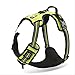 OLizee® New No Pull Dog Harness Outdoor Adventure Reflective Markings Pet Vest with Handle Adjustable Protective Nylon Walking Pet Harness Variety of Sizes and Colors,Green XL