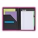 Samsill Fashion Portfolio for Women, Diamond Deboss Design, Junior Size Writing Pad, 5 x 8 inches (Pink)