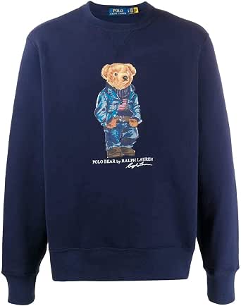 Polo Ralph Lauren Sudadera Teddy Marino Hombre Small Azul: Amazon.es: Ropa