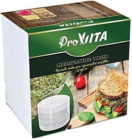 Sprouter Germination Vessel – Grow Organic Sprout in Your Home, Transparent, 3 trays x 20 cm diameter