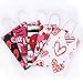 Cooraby 20 Pieces Valentines Day Paper Bags Valentine's Day Party Kraft Bags Paper Red and Pink Color Hearts Bags with Handle for Party Favors