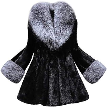 Women Down Jackets Duseedik Long Section of Imitation Overcoat Mink Fox Coat with Cap Fur Coat Outwear Sweatshirts