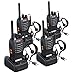 eSynic 4 pcs Rechargeable Walkie Talkies with Earpieces Long Range Two-Way Radio 16 Channel UHF with Flashlight walky Talky Handheld Transceiver USB Charging Included primary