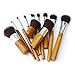 Xubox Makeup Brush Set, 11 Pieces Makeup Brushes Set Professional Bamboo Handle Premium Synthetic Kabuki Foundation Blending Blush Concealer Eye Face Liquid Powder Cream Cosmetics Brushes Kit with Bag