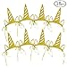SERONLINE 18pcs Unicorn Party Horn Hats Birthday Hats, Glitter Gold Unicorn Headband Theme Party Supplies