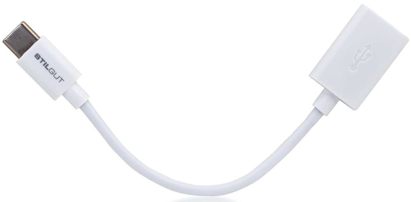 StilGut Cable USB 2.0 Typ C to female USB, 0.1 m Length, White