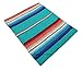 El Paso Designs Traditional Mexican Blanket | Artisanal Boho Blanket | Authentic Hand Woven Serape Perfect for Camping, Yoga, Beach, Picnic or Home Decor | (Teal)
