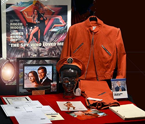 SPY WHO LOVED ME 007 Screen-used “STROMBERG” Costume, ROGER MOORE & BACH Autograph photo, script, Poster, COAs, London Prop Store, UACC, more!