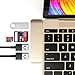 Satechi Aluminum Type-C USB 3.0 3-in-1 Combo Hub Adapter - 3 USB 3.0 Ports and Micro/SD Card Reader - Compatible with 2018 MacBook Air, 2018 iPad Air, 2015/2016/2017 MacBook 12-Inch and More (Gold)
