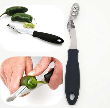 Jalapeno Pepper Corer Stainless Steel Serrated Seed Remover Kitchen Tools Peelers Home Studioestetica Net
